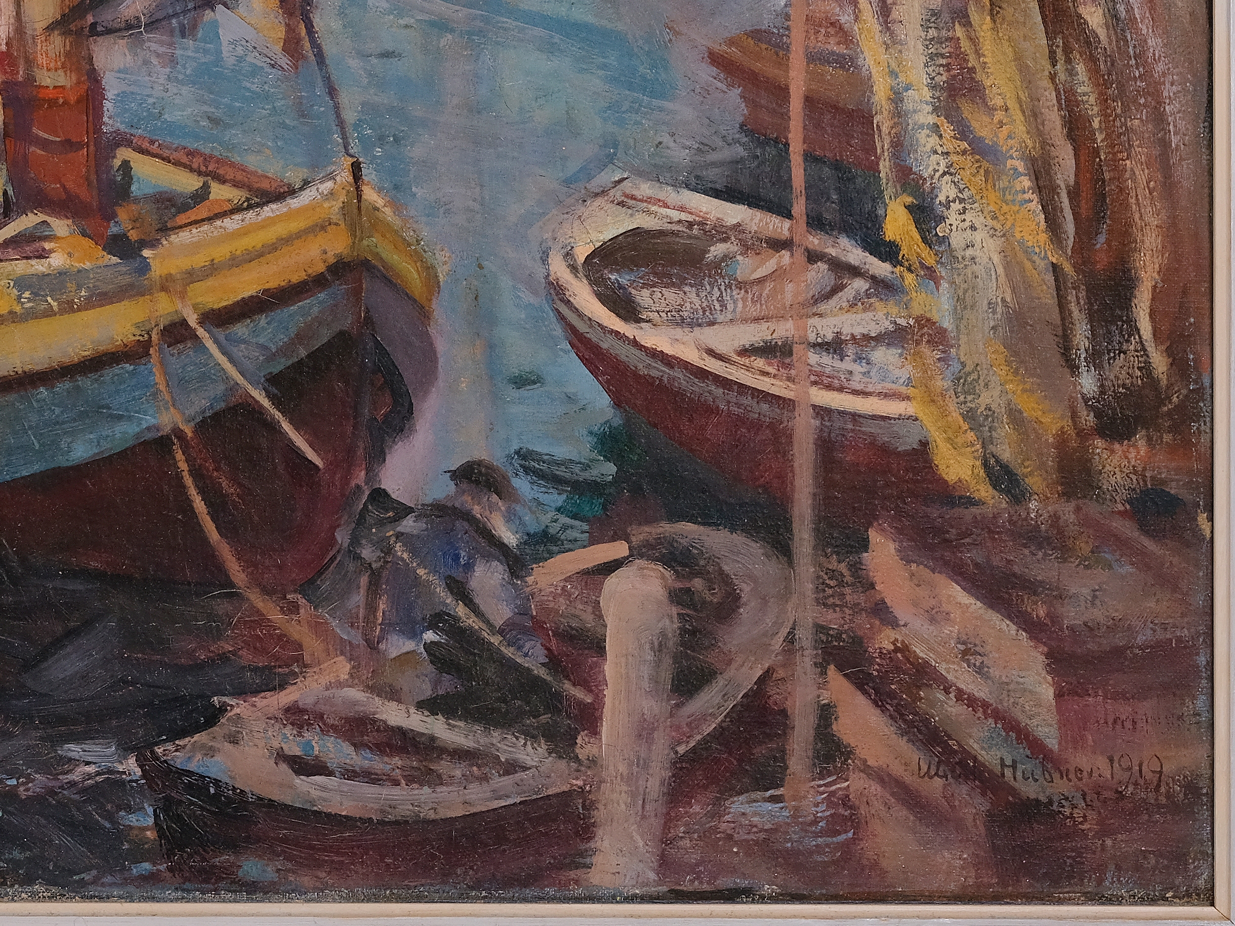 Ulrich Hübner | At the harbor (1917) | MutualArt