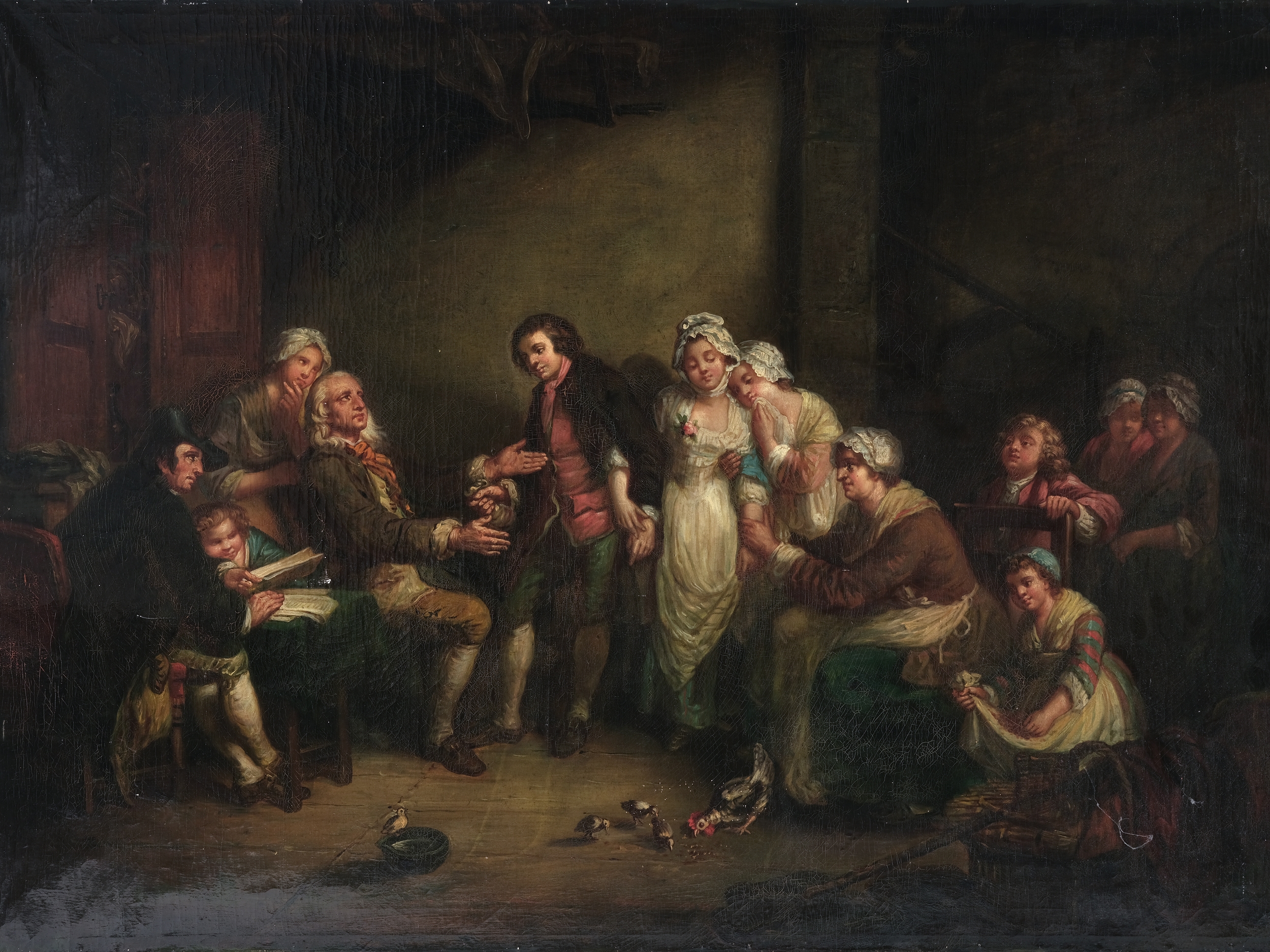 Artwork by Jean-Baptiste Greuze, The Village Bride, Made of Oil on canvas on cardboard