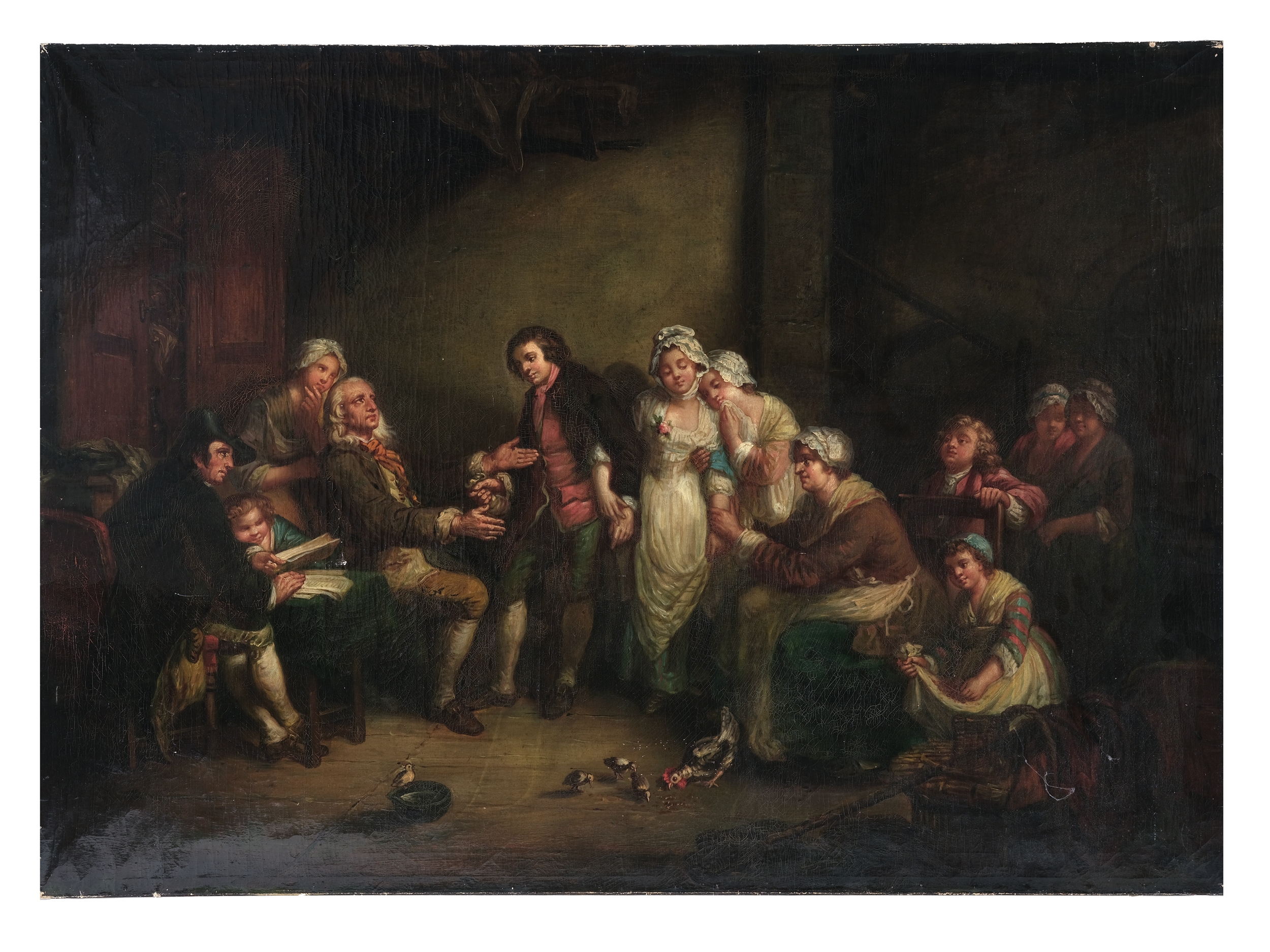 Artwork by Jean-Baptiste Greuze, The Village Bride, Made of Oil on canvas on cardboard