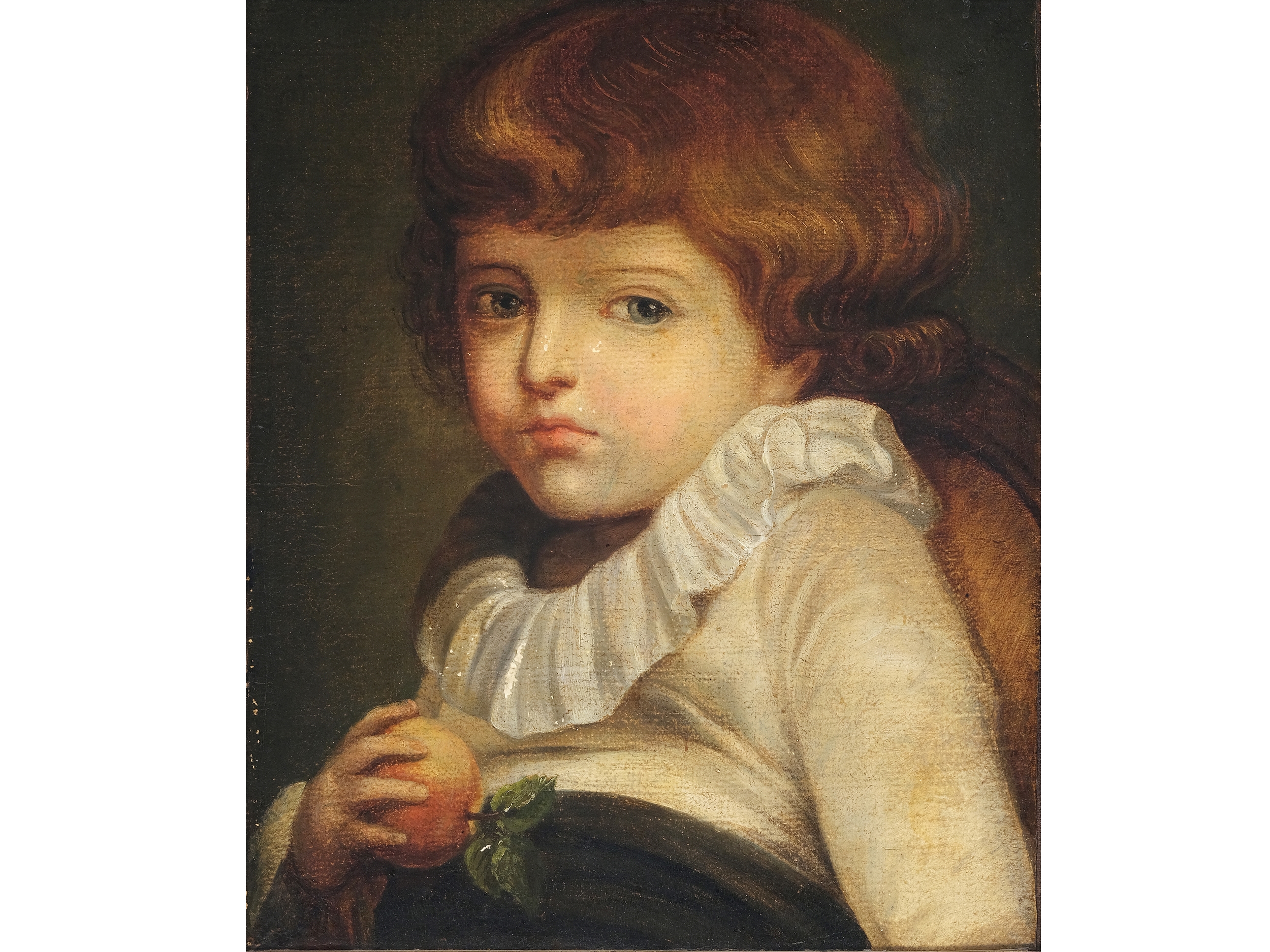 Artwork by Jean-Baptiste Greuze, Boy with an apple, Made of Oil on canvas