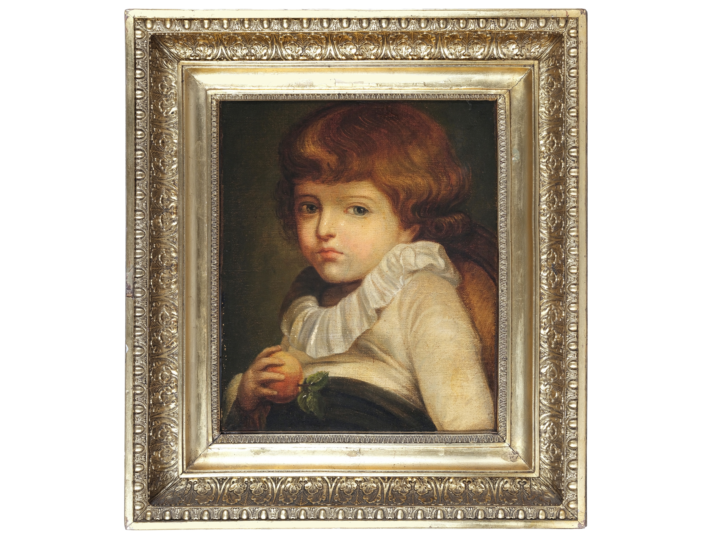 Artwork by Jean-Baptiste Greuze, Boy with an apple, Made of Oil on canvas