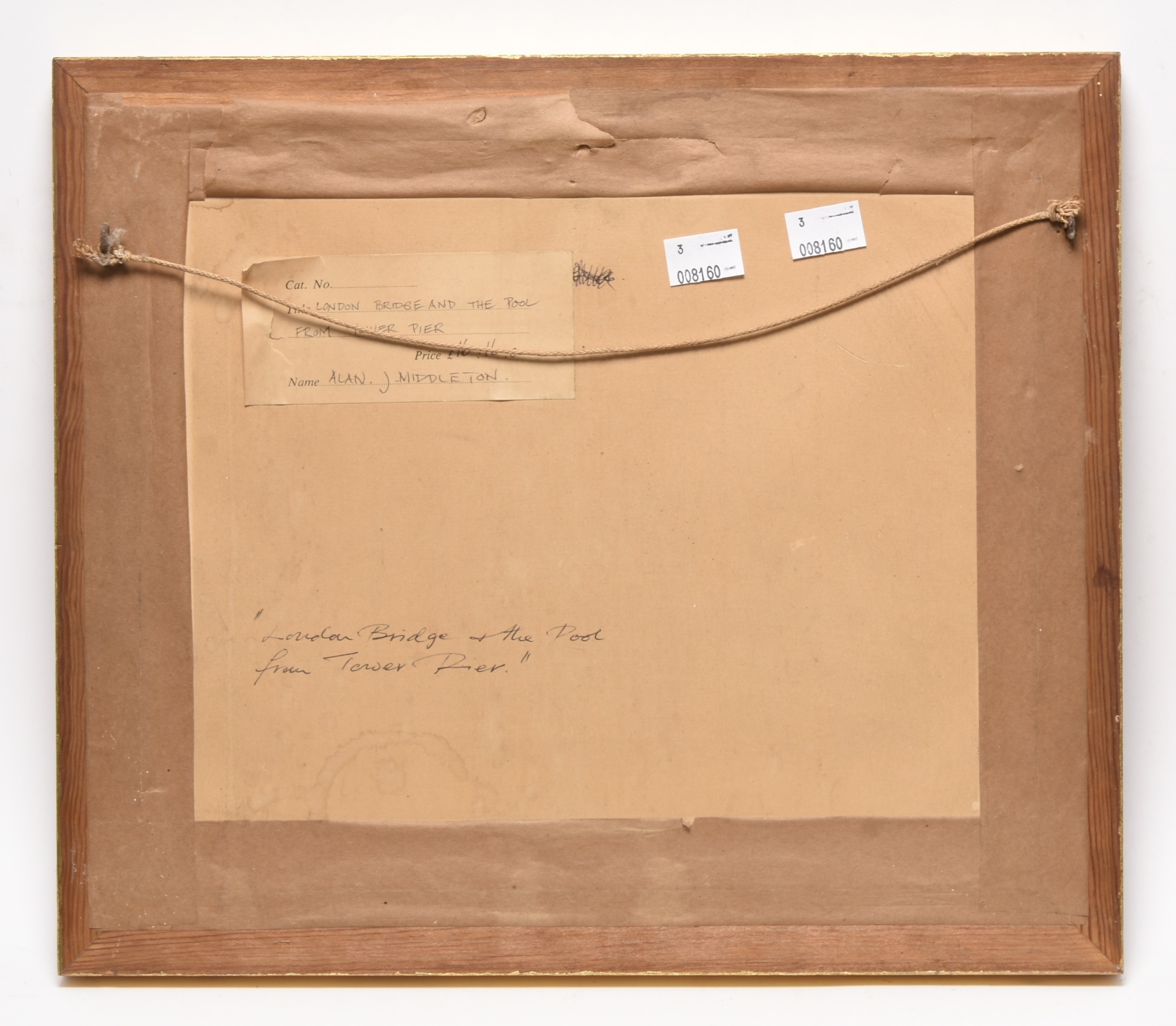 Artwork by Alan James Middleton, London Bridge at the Pool from Tower Pier, Made of oil on canvas board