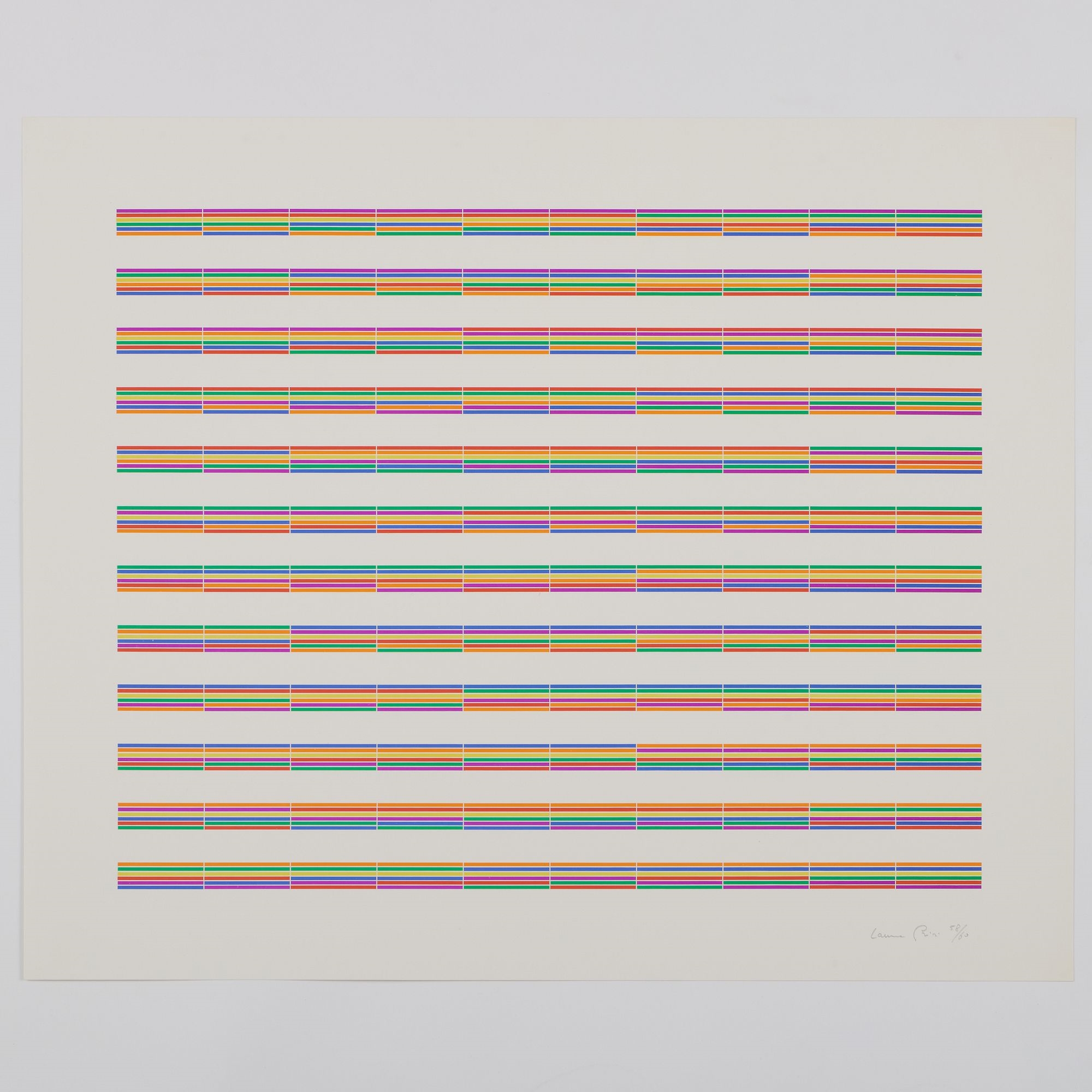 Artwork by Laura Grisi, Stripes, Made of lithographs in colors on smooth wove paper