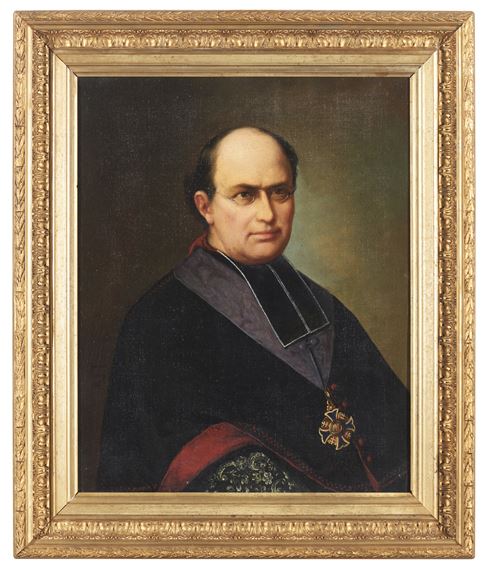 Oil on canvas by Adrienne Geofroy, dated 1886