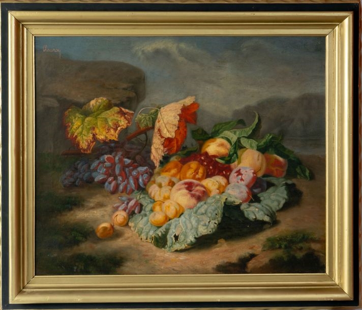 Artwork by Jean-Claude Chauray, Still life with fruit, Made of oil on canvas