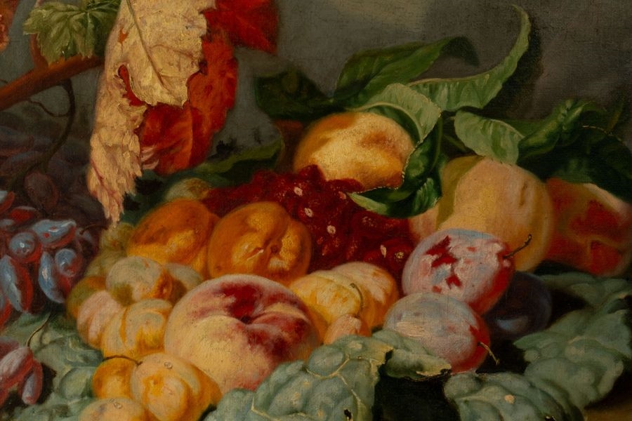 Artwork by Jean-Claude Chauray, Still life with fruit, Made of oil on canvas