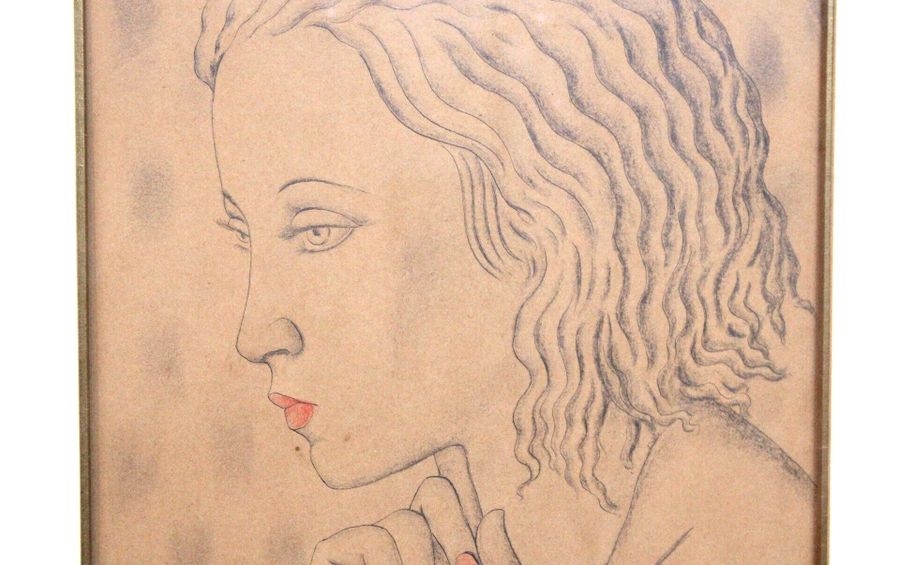 Artwork by Gustave Buchet, Portrait of a woman, Made of mixed media