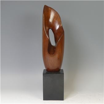 A contemporary abstract wooden Sculpture - Barbara Hepworth