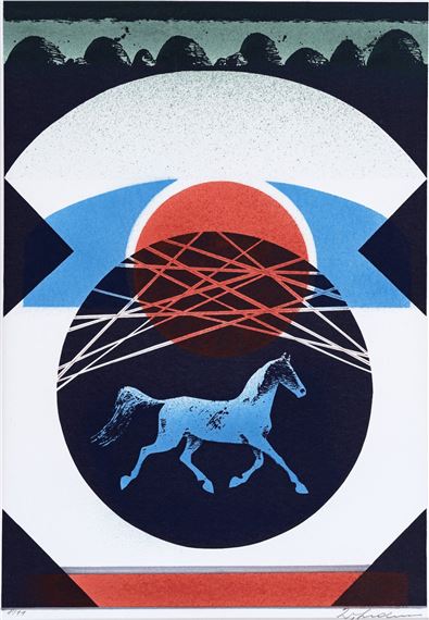 Das blaue Pferd by Walter Lederer