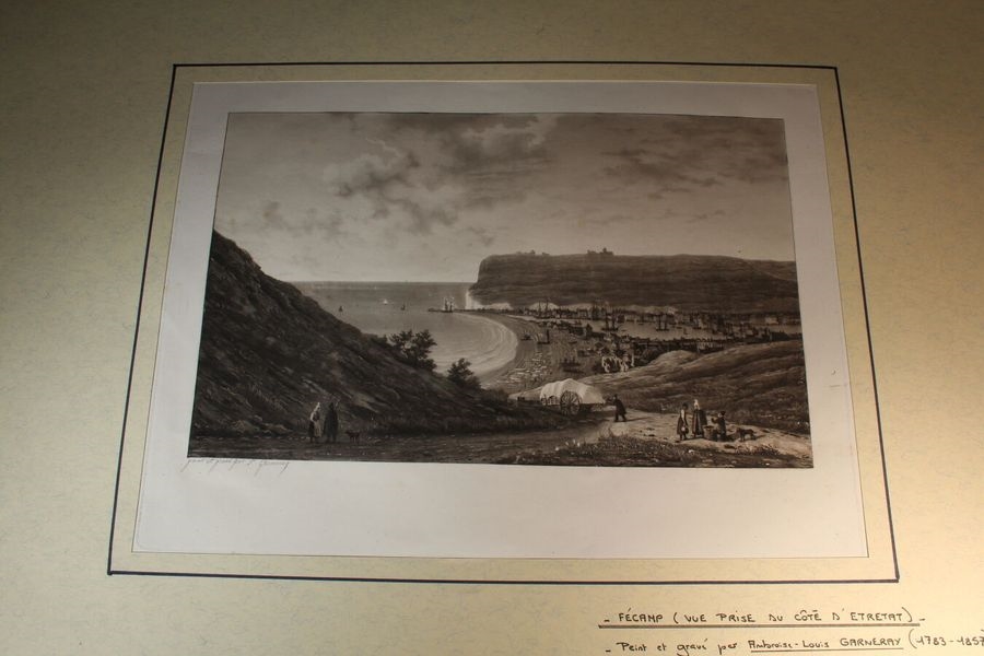 Artwork by Ambroise-Louis Garneray, Dieppe (Vue des bains et du château, Made of Aquatint
