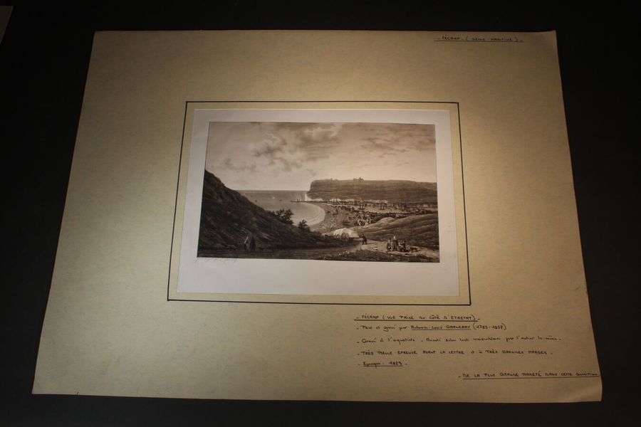 Artwork by Ambroise-Louis Garneray, Dieppe (Vue des bains et du château, Made of Aquatint