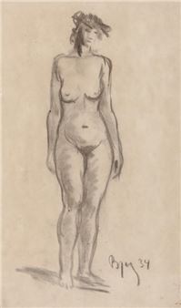 Study of a naked woman - Johannes Bjerg
