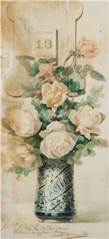 Vase with flowers - Francesc Mirabent Soler