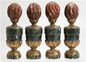 Four altarpiece finials - Spanish School, 18th Century