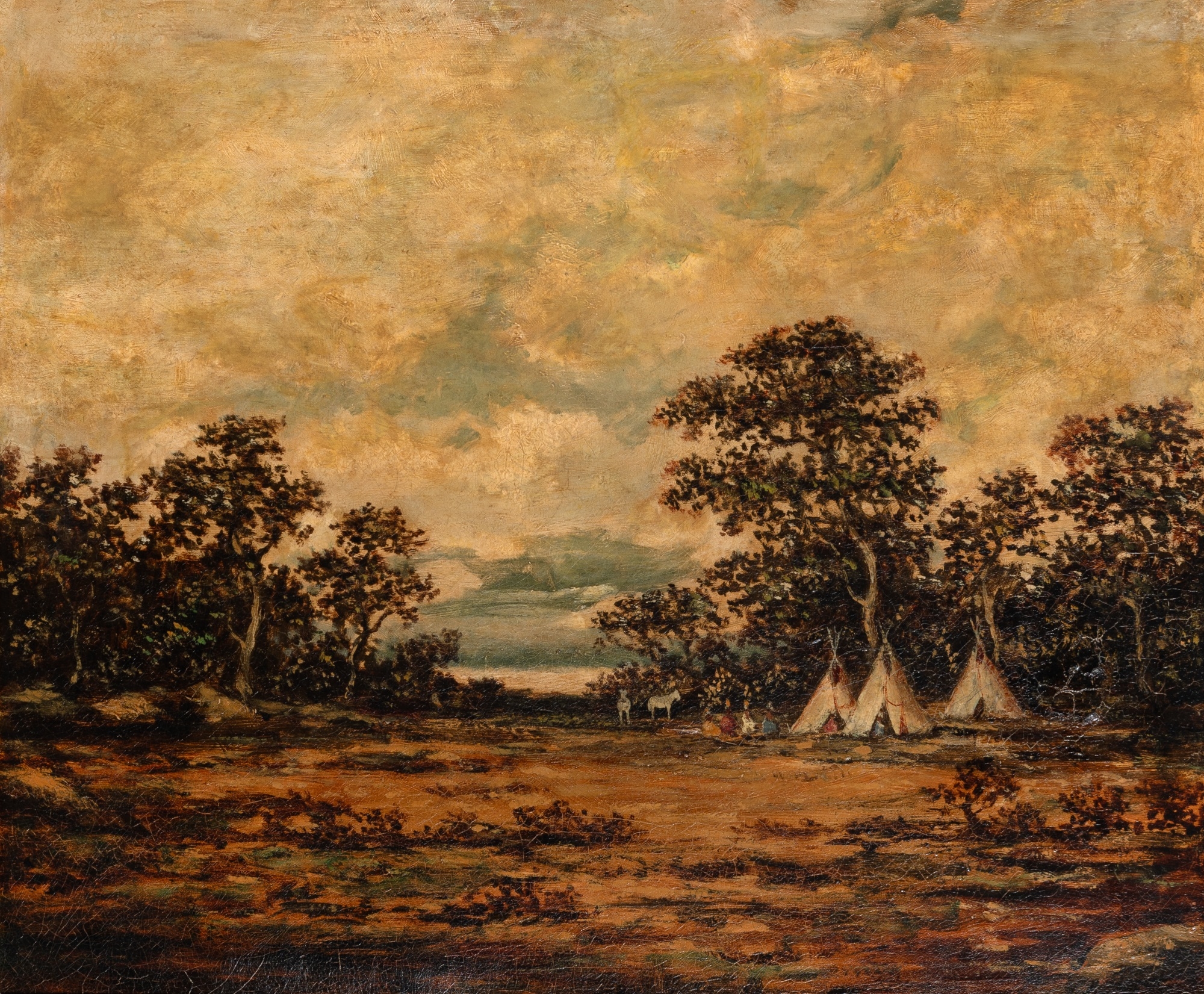 Ralph Albert Blakelock | An Encampment on the Edge of the Forest ...