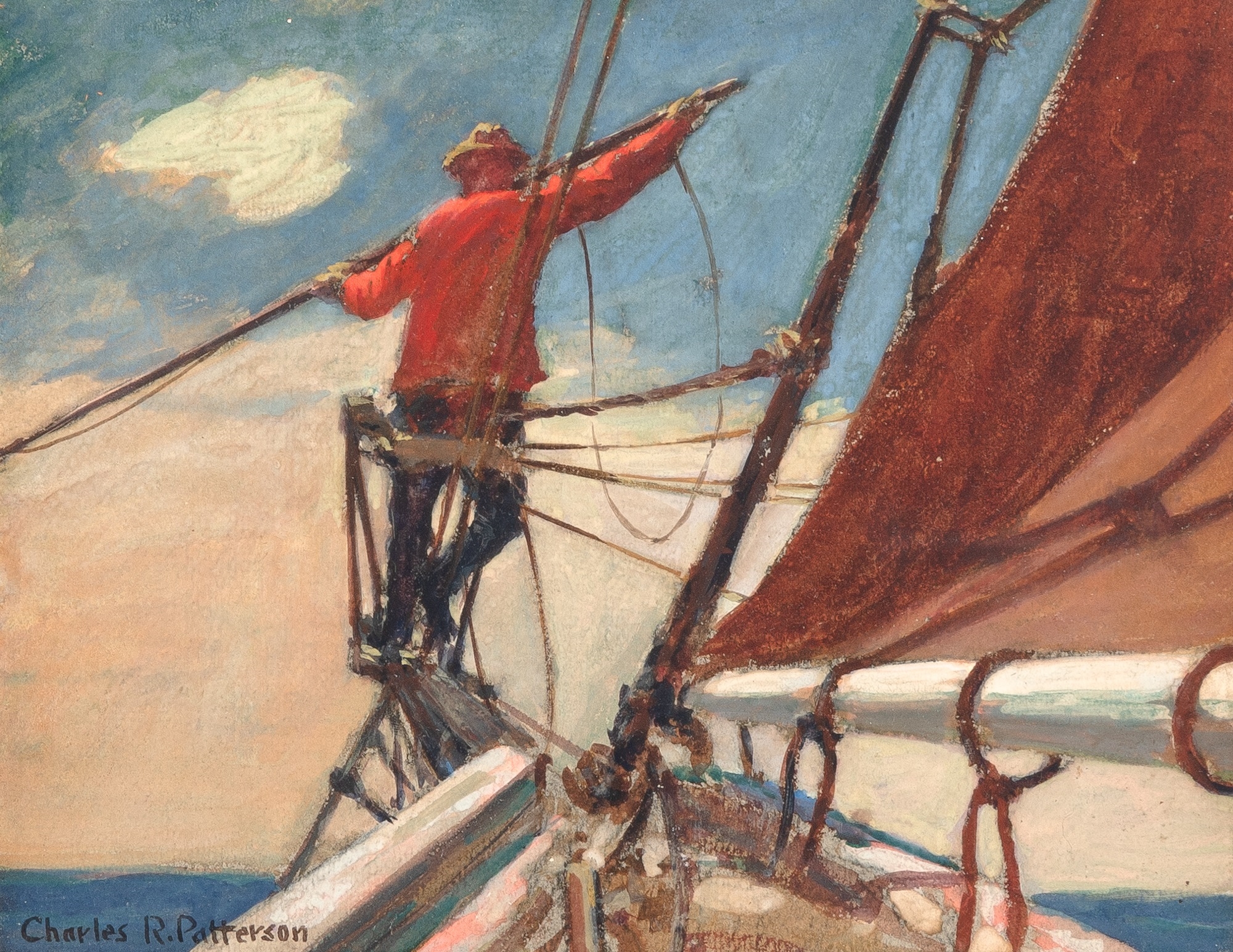 Charles Robert Patterson | Sketch of Captain George Peeples (Circa 1923 ...