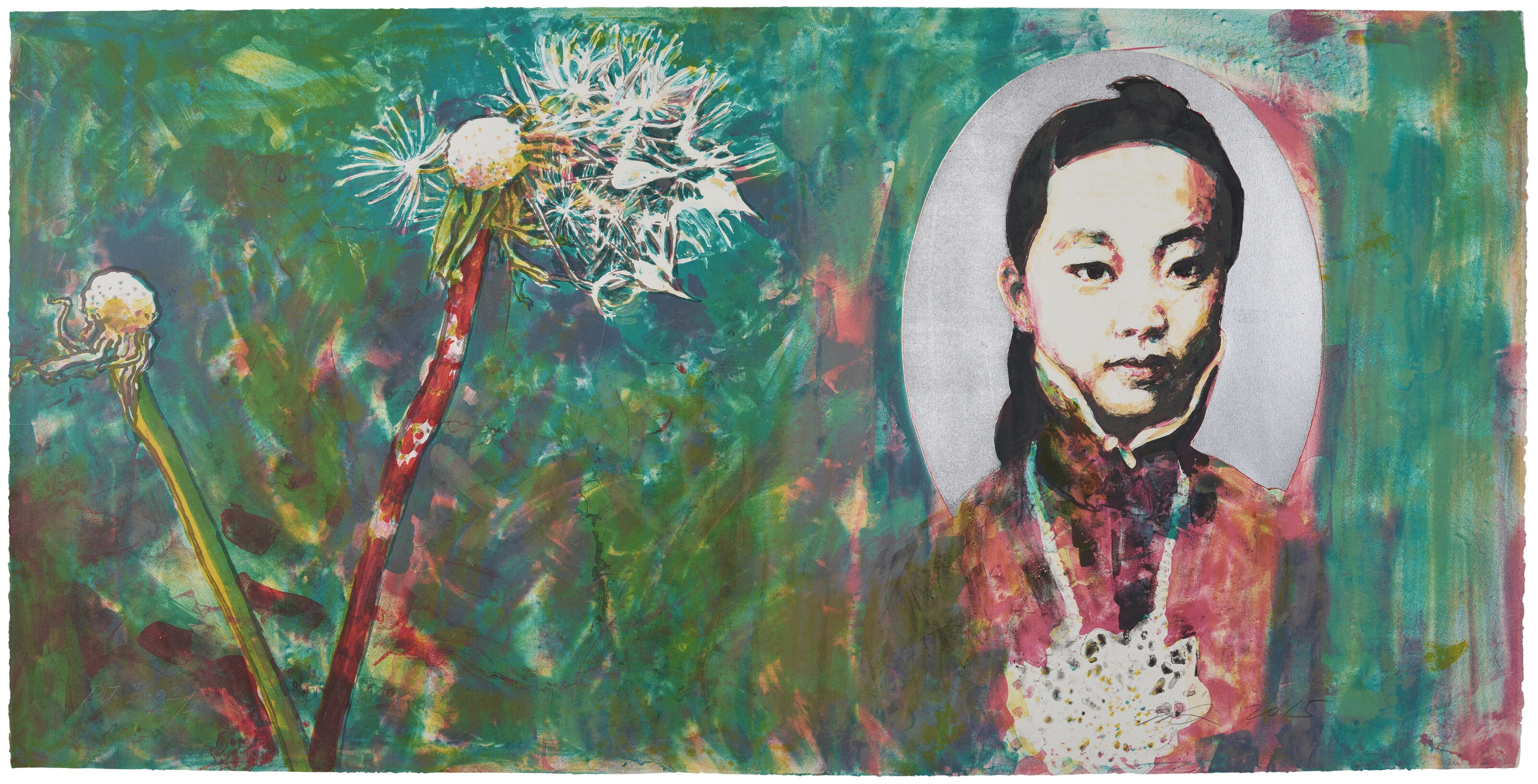 Artwork by Hung Liu, Scattered Seed II, Made of lithograph in colors