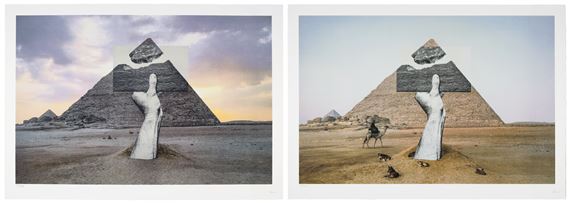 Trompe l'oeil, Greetings from Giza, 22 Octobre 2021: two prints
