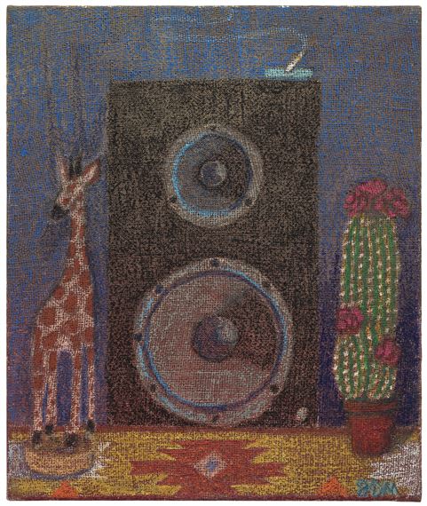 Still Life with Giraffe Sculpture, Speaker and Cactus by JJ Manford, Executed in 2019