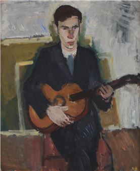 Man with guitar (the artist's brother Gunnar) - Nils Nilsson