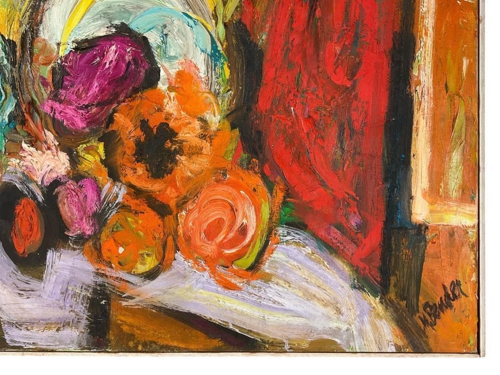 May Bender | Abstract oil painting on canvas (1968) | MutualArt