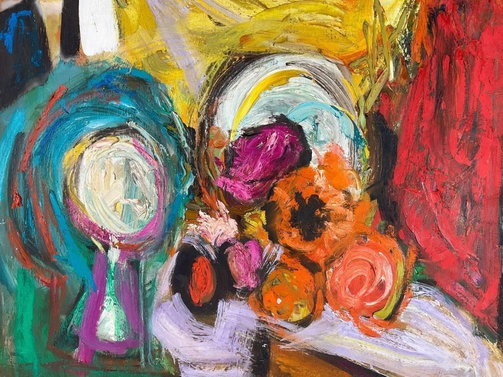 May Bender | Abstract oil painting on canvas (1968) | MutualArt