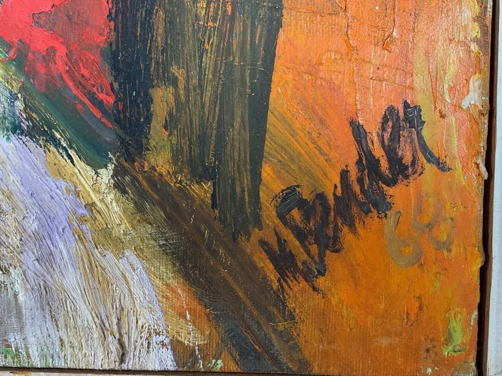 May Bender | Abstract oil painting on canvas (1968) | MutualArt