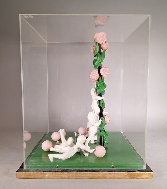 Artwork by Dominique Babinet, Project for an elementary school in Puteaux, Made of Polychrome plaster