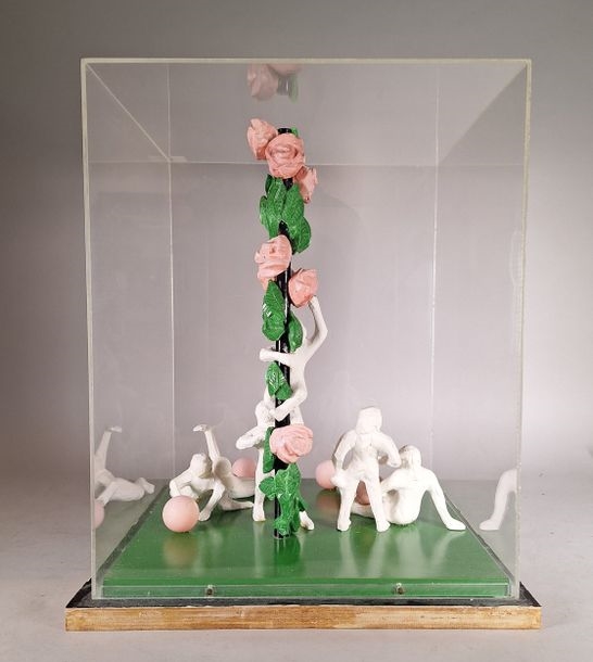 Artwork by Dominique Babinet, Project for an elementary school in Puteaux, Made of Polychrome plaster