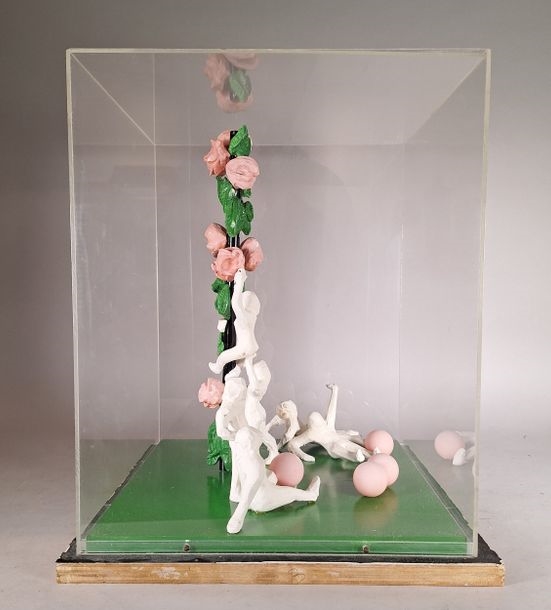 Artwork by Dominique Babinet, Project for an elementary school in Puteaux, Made of Polychrome plaster