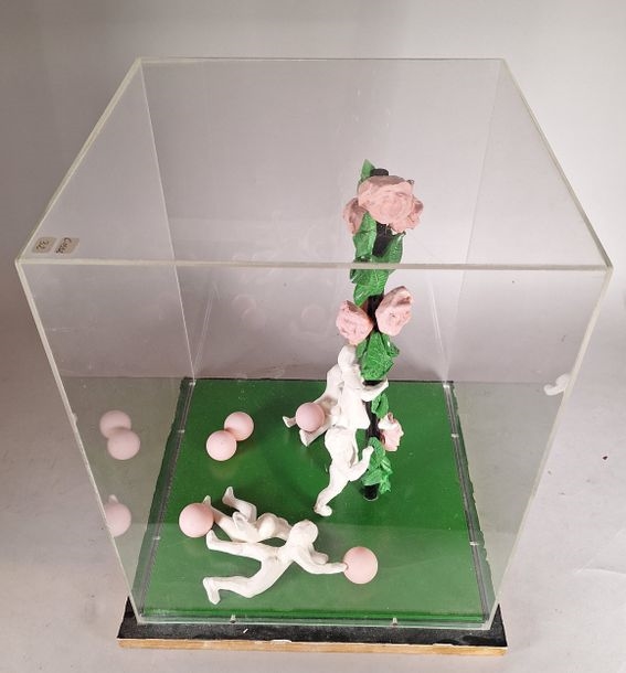 Artwork by Dominique Babinet, Project for an elementary school in Puteaux, Made of Polychrome plaster