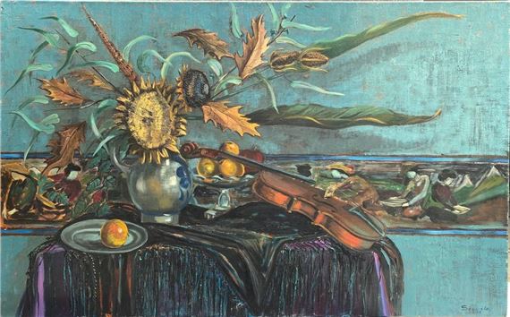 Still life with violin - Harry Seguela