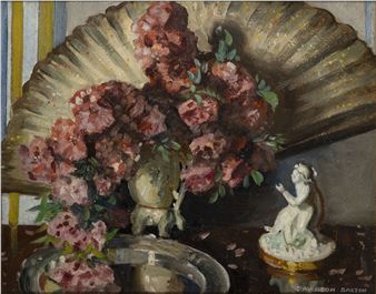 Still life with porcelain figure - Donald Davidson Saxton