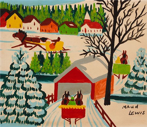 Maud Lewis | Sleigh Ride in Winter | MutualArt