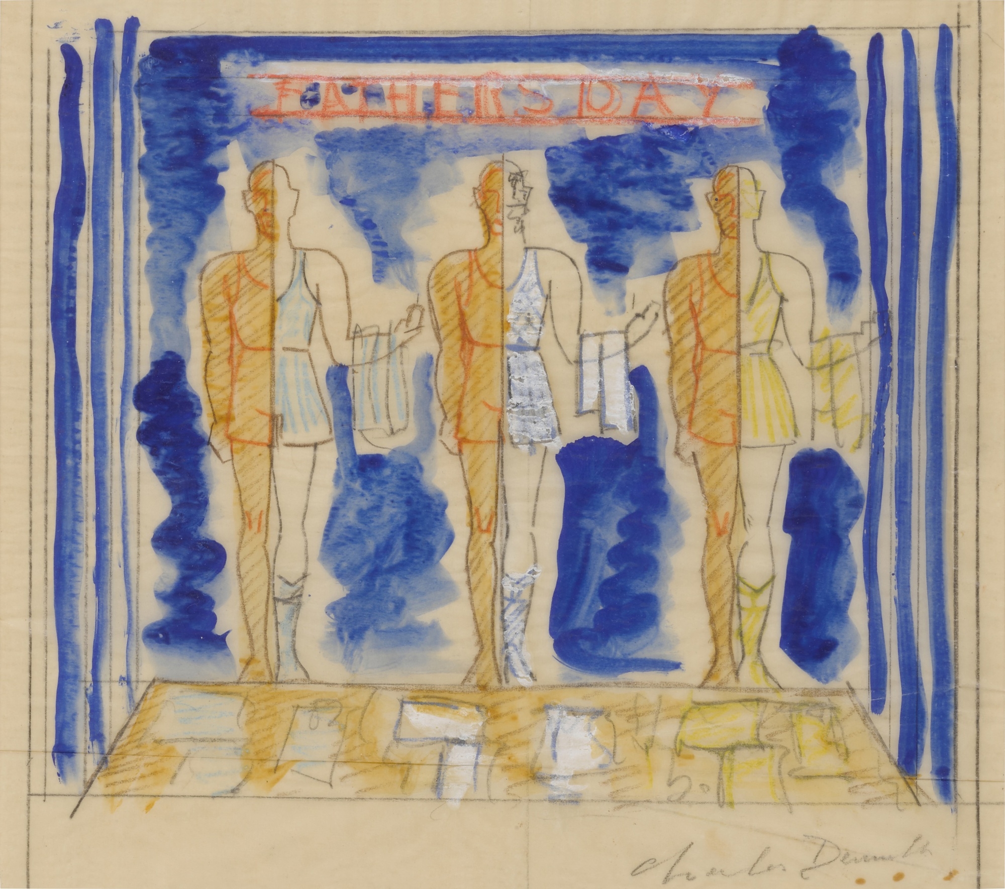 Artwork by Charles Demuth, Father's Day I, Made of Gouache and pencil on paper