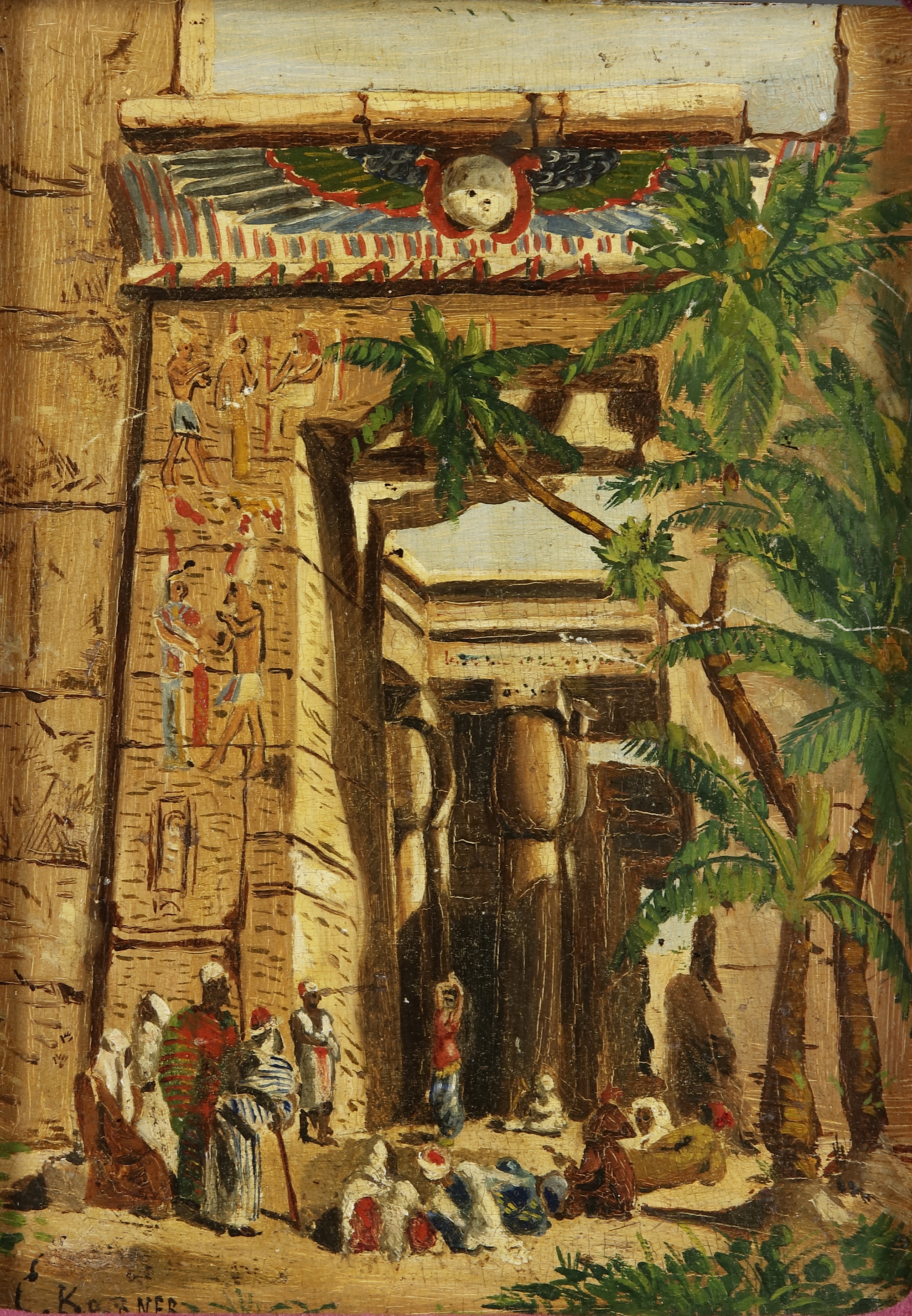 Artwork by E. Korner, ORIENTAL SCENE PAINTING