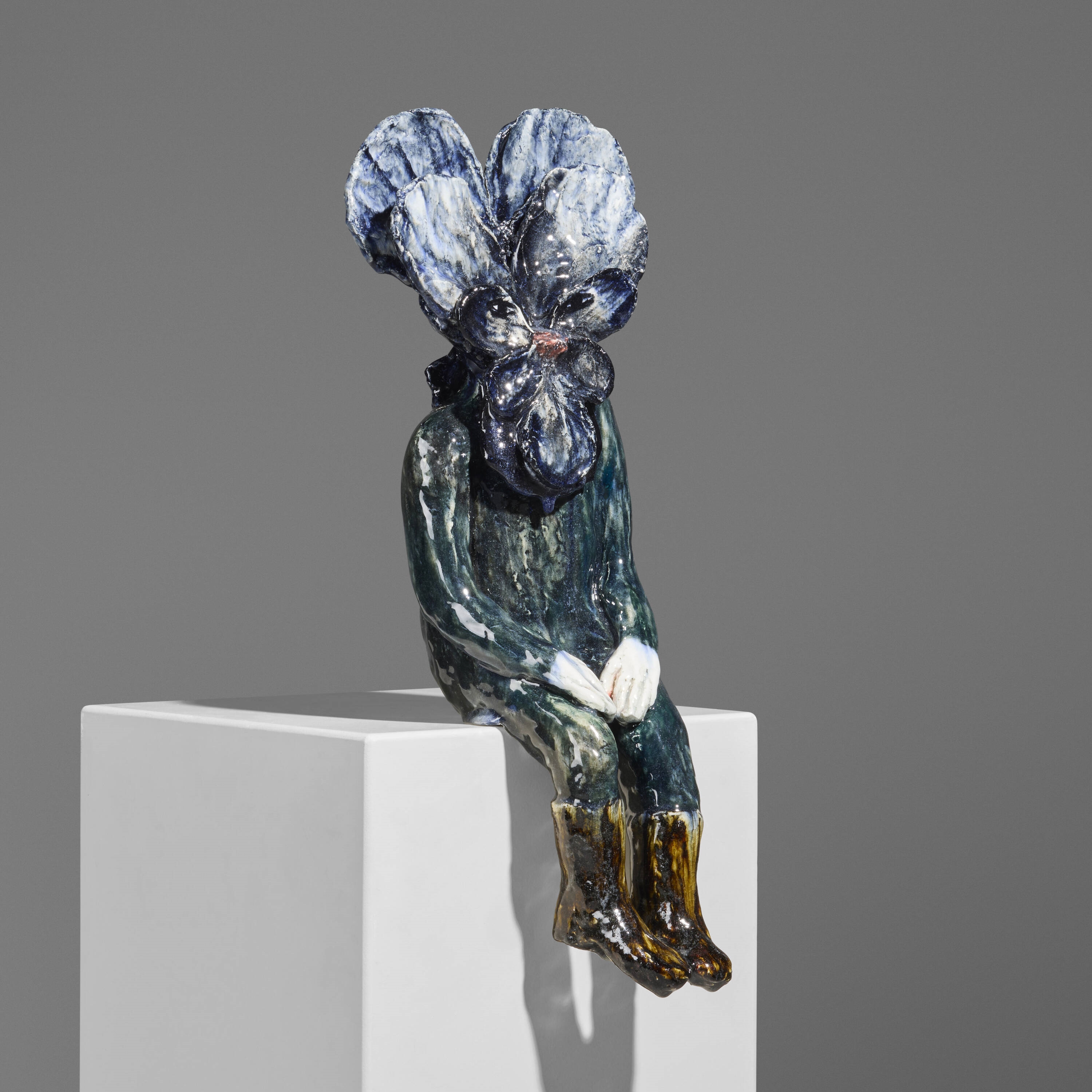 Artwork by Klara Kristalova, Seated Flower, Made of glazed porcelain