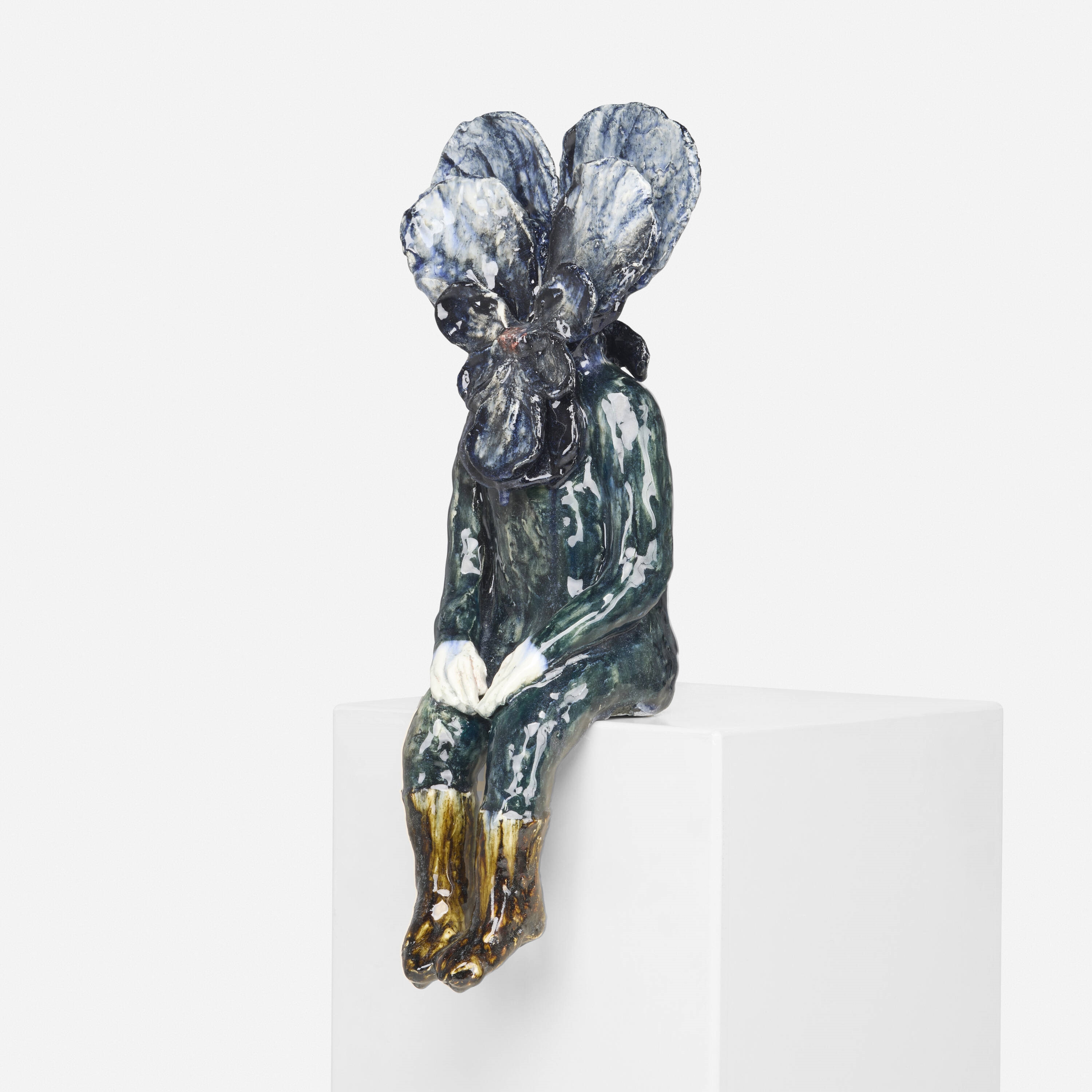 Artwork by Klara Kristalova, Seated Flower, Made of glazed porcelain