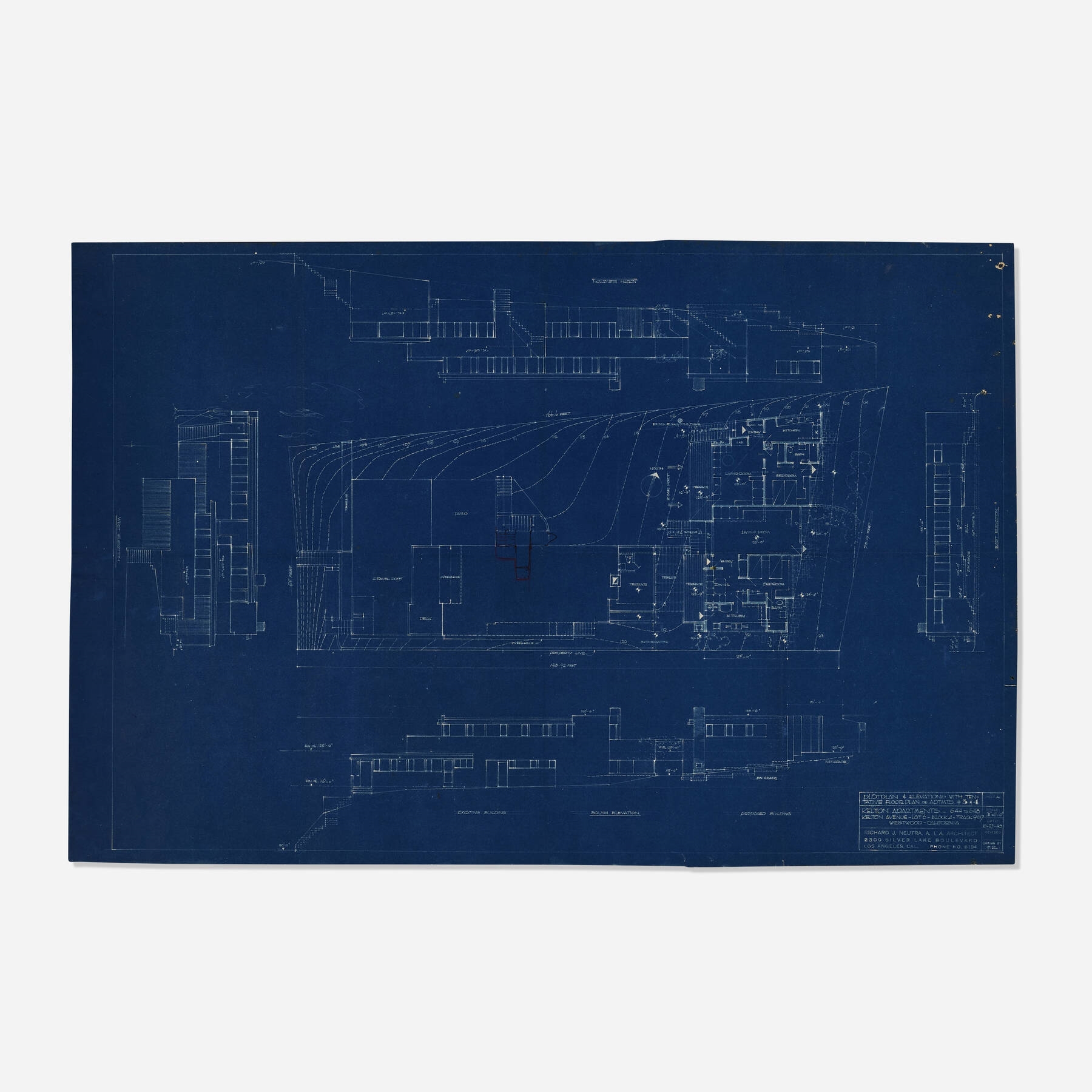 Richard Joseph Neutra | Blueprint for the Kelton Apartments, Westwood ...