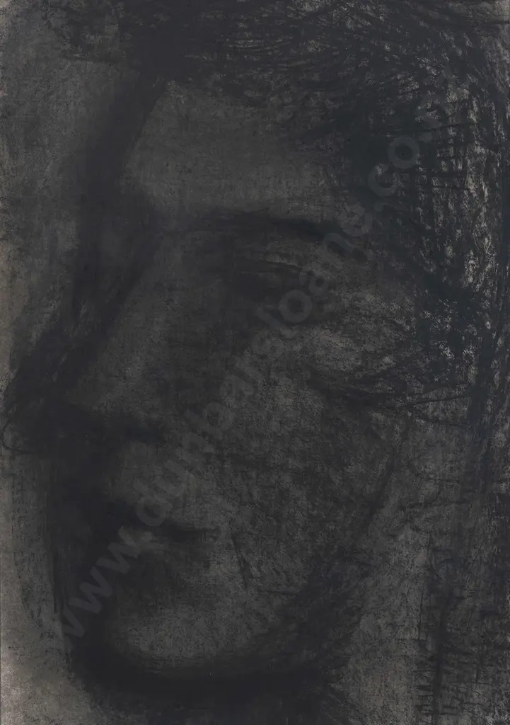 Artwork by Tony Fomison, Tony Fomison (1939 - 1990) - Untitled Portrait, Made of charcoal on paper