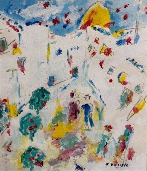 : The toreador in the streets of Seville before the bullfight. Gouache and pencil on paper. Signed lower right by Jean Ducasse, dated November 30, 2009