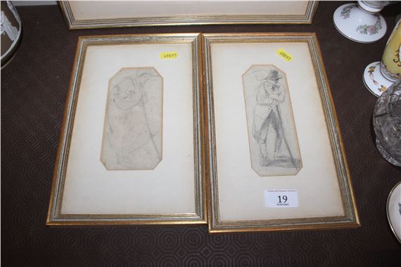 George Frost | pair of pencils sketches | MutualArt