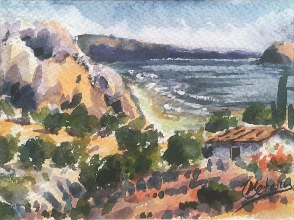 Artwork by Hristos Metaxas, Landscape, Made of Aquarelle on paper