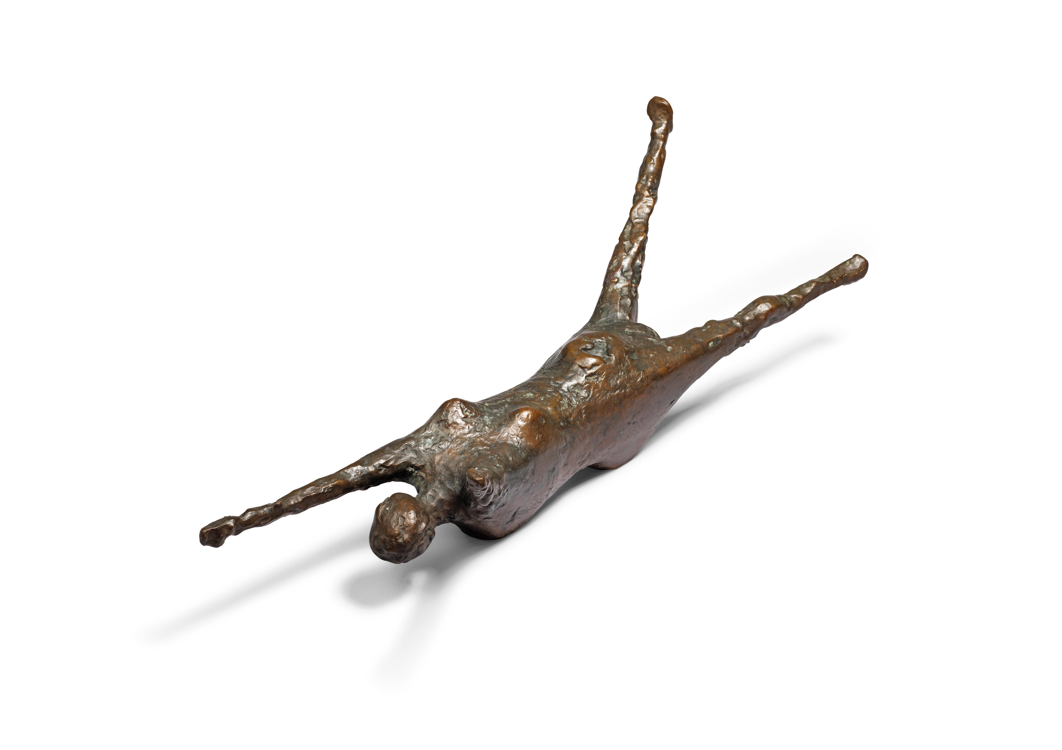 Artwork by Kenneth Armitage, Sprawling Woman (small version), Made of bronze with a brown patina