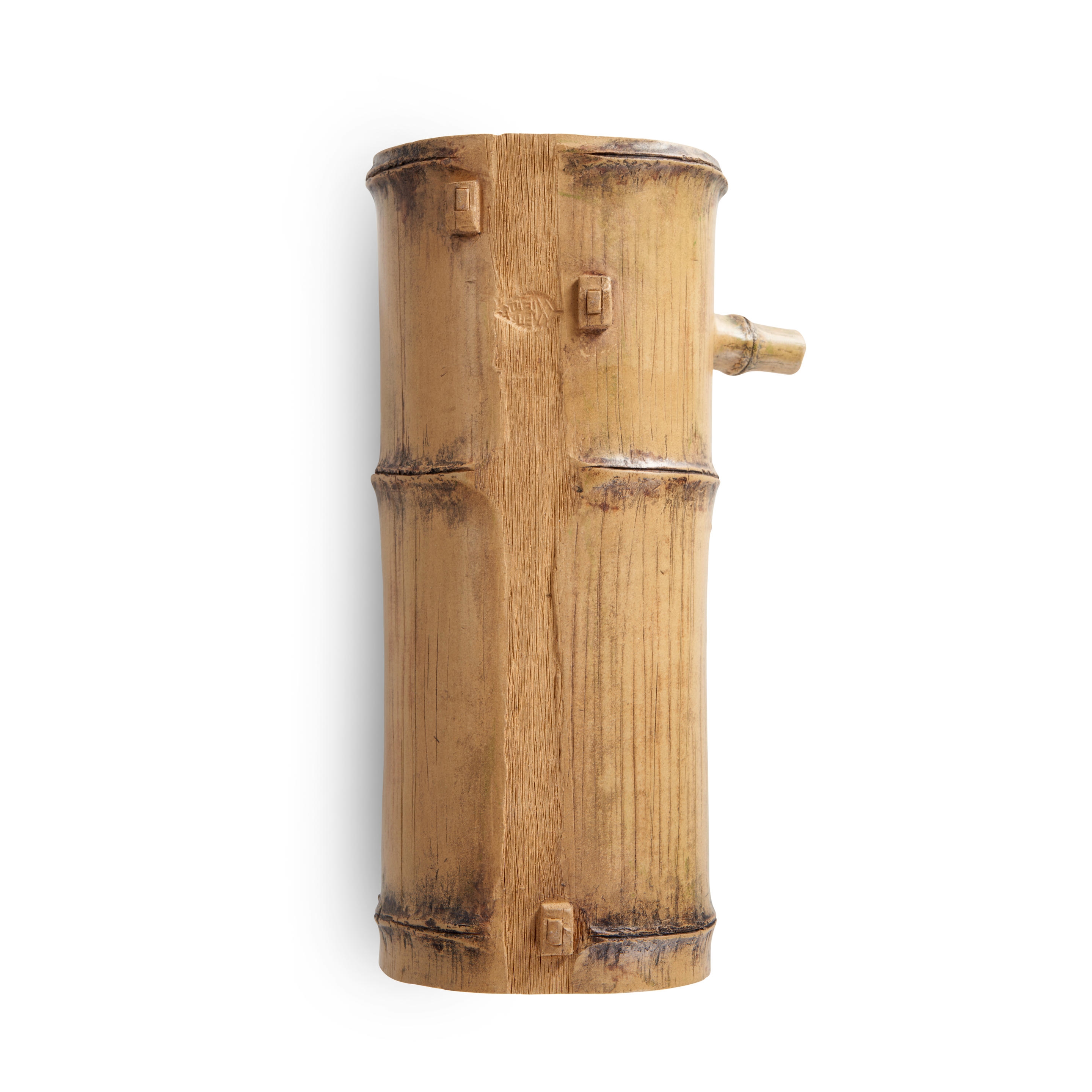 Artwork by Lu Wenxia, A BAMBOO-FORM YIXING TEAPOT AND COVER, Made of BAMBOO