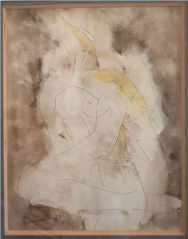 Kneeling Nude - Christian Rampnoux