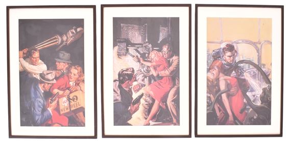 NORMAN BLAINE SAUNDERS - THREE PULP POP ART PRINTS - Norman Saunders