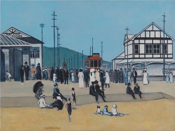 Lyall Bay Beach by Charles Blades, 1940