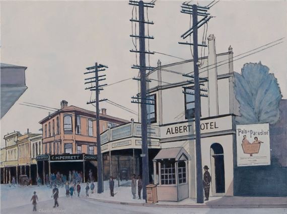 Perrott's Corner, Willis Street by Charles Blades, 1920's
