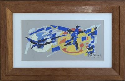 Oiseaux en vol  signée en bas à droite - Pierre Theron